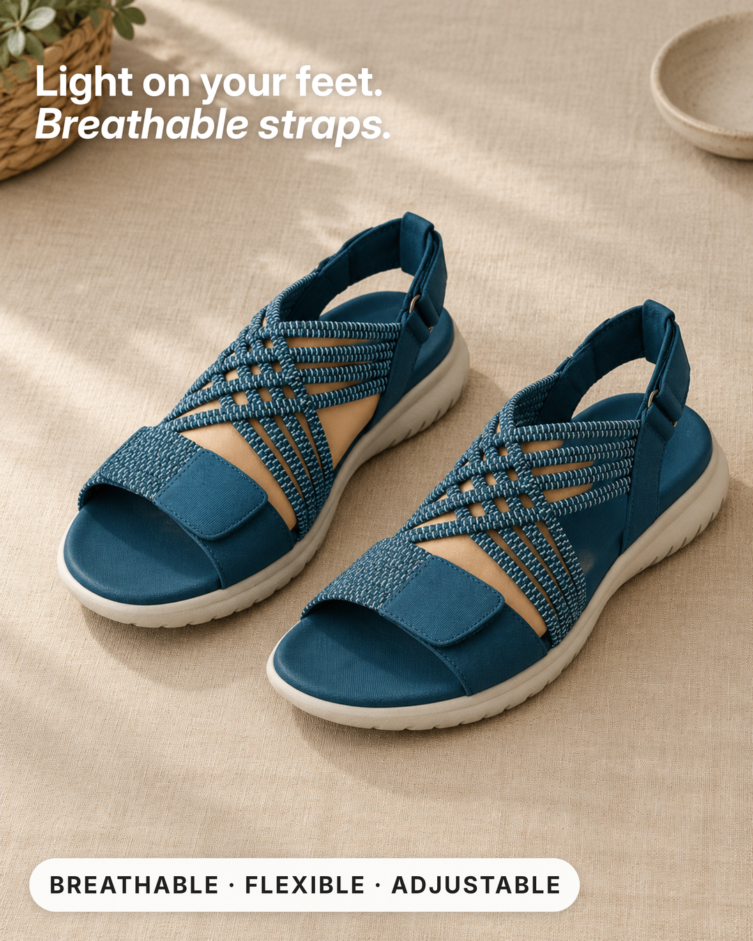 Lizette | Orthotic Support Sandals fabric close-up