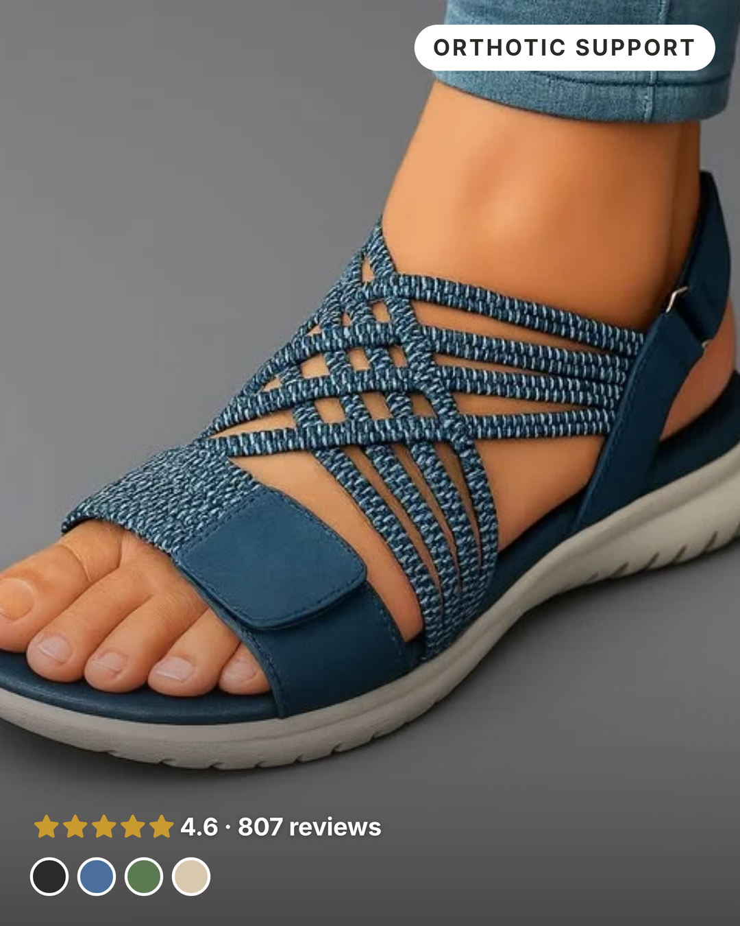 Lizette | Orthotic Support Sandals in black