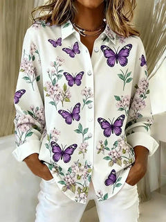 Primrose | Whimsical Butterfly Print Blouse