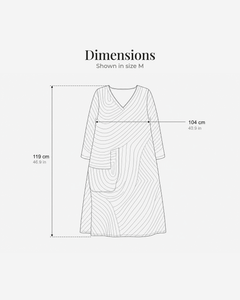 Love | Tummy-Skimming Wrap Dress dimensions drawing