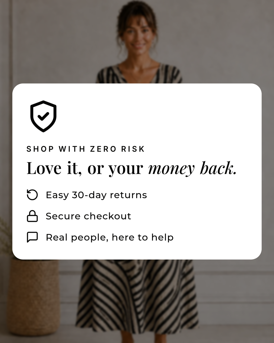 Love | Tummy-Skimming Wrap Dress money-back guarantee