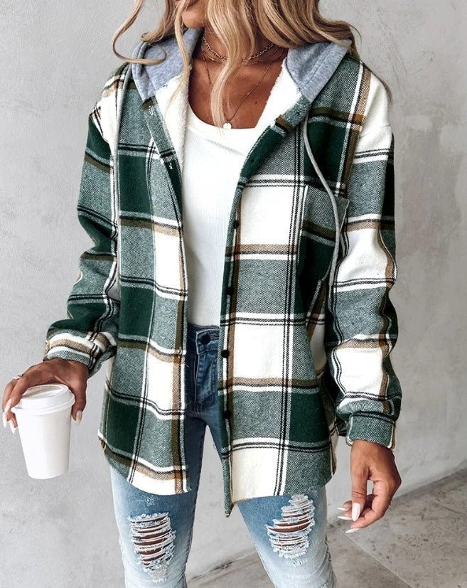 Cliodhna | Checkered Hooded Jacket