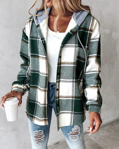 Cliodhna | Checkered Hooded Jacket