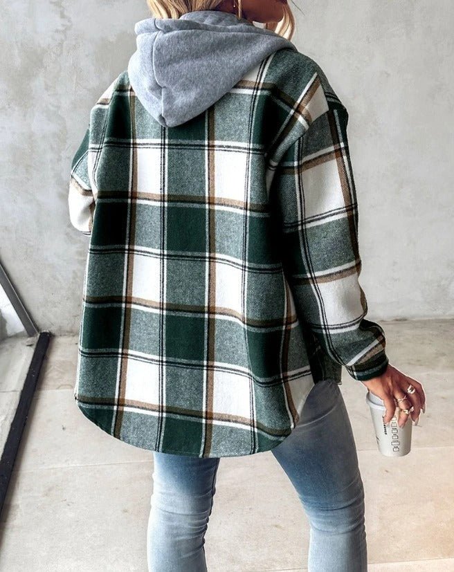 Cliodhna | Checkered Hooded Jacket