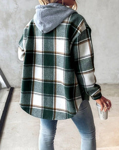 Cliodhna | Checkered Hooded Jacket