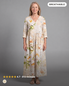 Malenie | Floral Summer Dress in beige