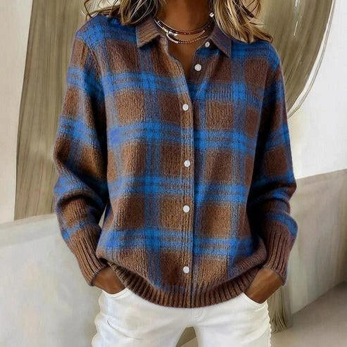 Keris | Plaid Knit Cardigan