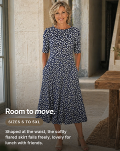 Marguerite | Floral Midi Dress with Pockets fit and sizes