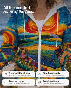Maria-Grace | Radiant Sunburst Zip Hoodie benefits