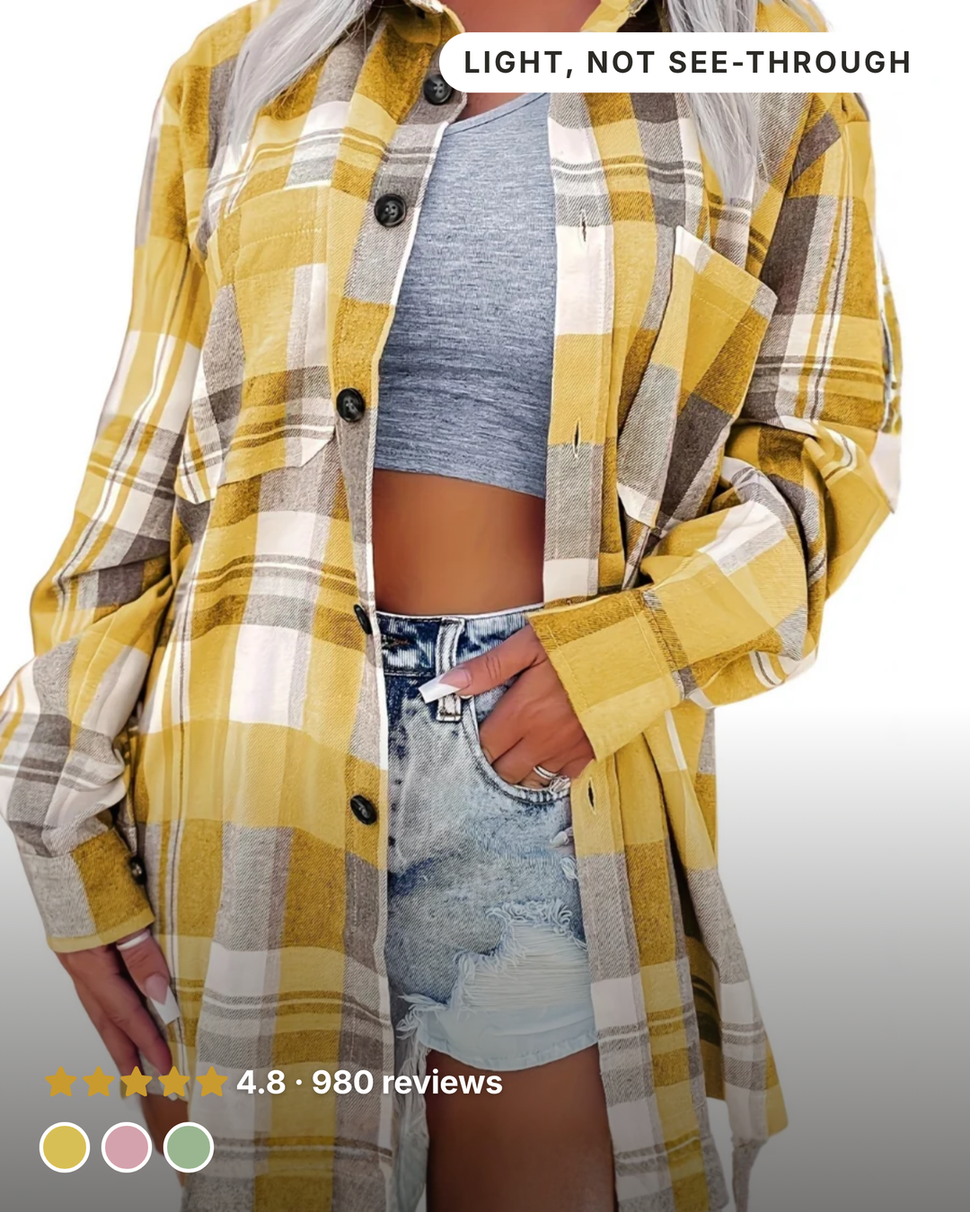 Marjolaine | Gingham Long-Sleeve Shirt in yellow