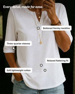 Meegan | Buttoned Henley Top details