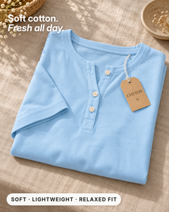 Meegan | Buttoned Henley Top fabric close-up