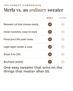 Merla | Tie-Dye Floral Knit Sweater versus an ordinary garment comparison
