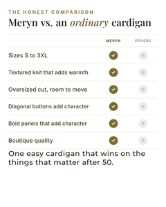 Meryn | Colour-Block Oversize Cardigan versus an ordinary garment comparison