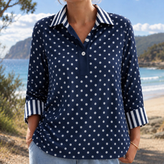 Milena | Contrast-Stripe Blouse