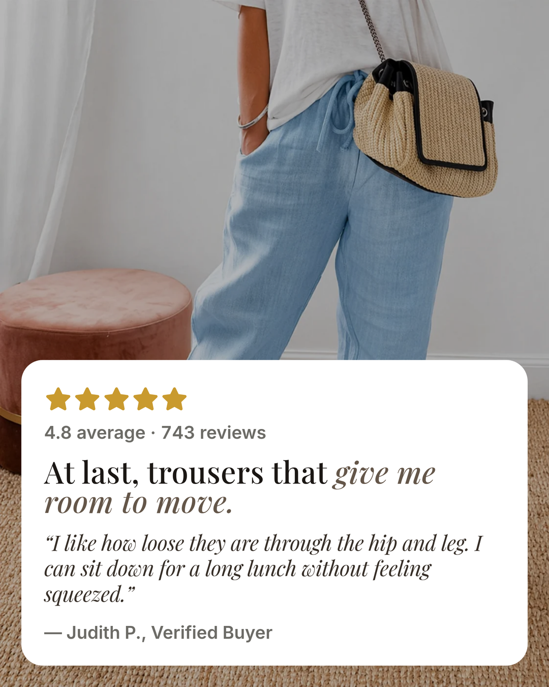 Mya | Relaxed Cotton-Linen Trouser five star customer review