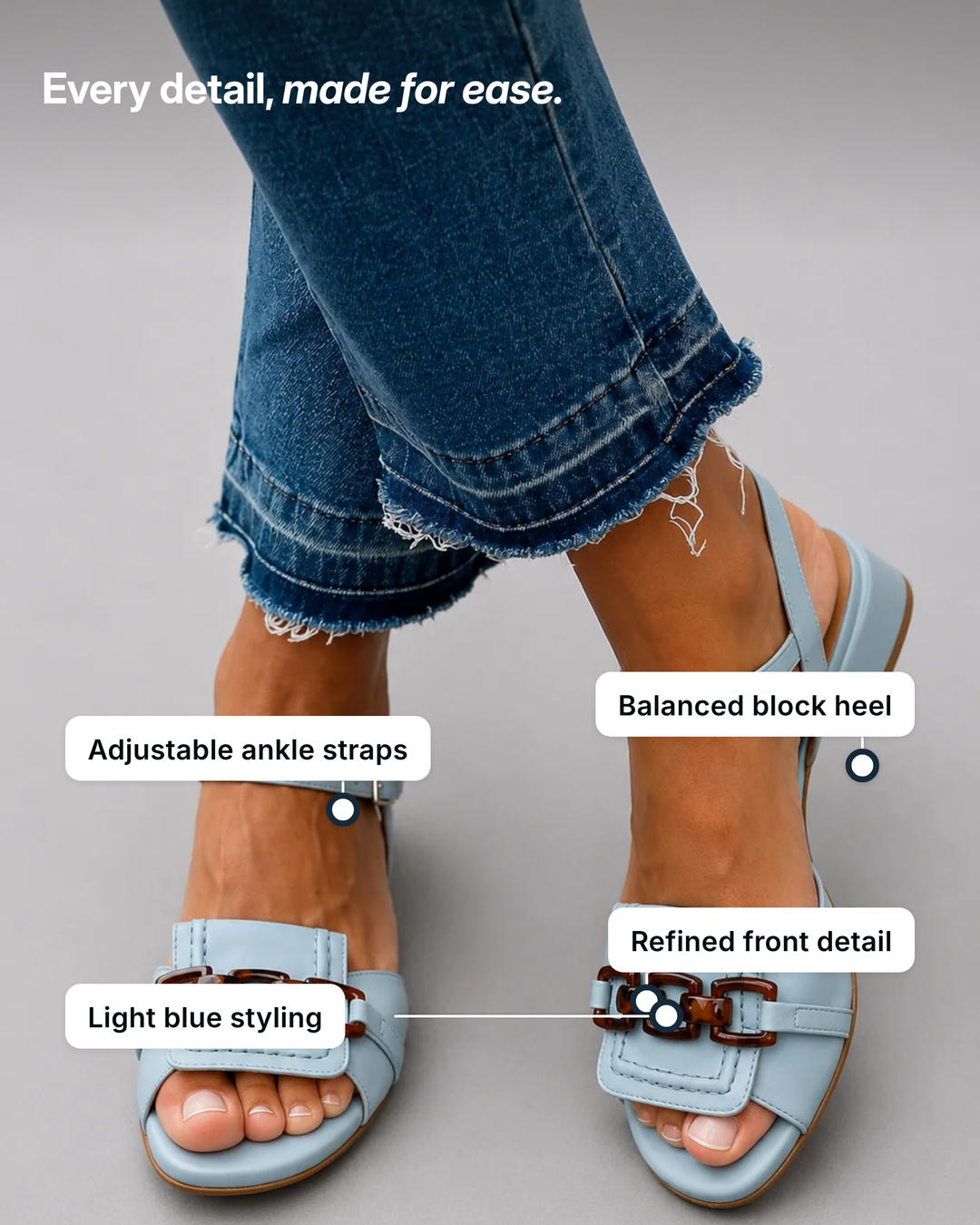 Nan | Elegant Coastline Sandals details
