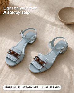 Nan | Elegant Coastline Sandals fabric close-up