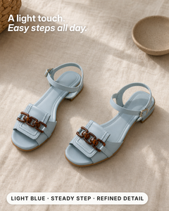Nan | Elegant Coastline Sandals fabric close-up