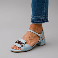 Nan Elegant Coastline Sandals worn with frayed jeans