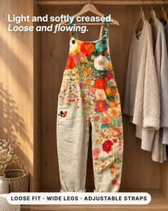 Narelle | Printed Wide-Leg Overalls fabric close-up