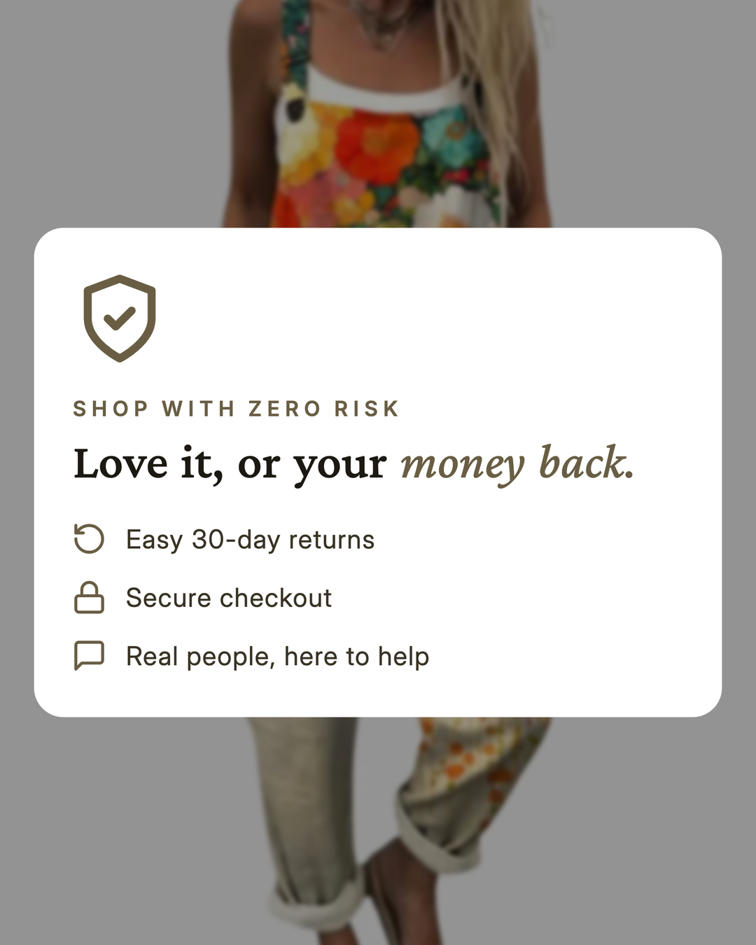 Narelle | Printed Wide-Leg Overalls money-back guarantee