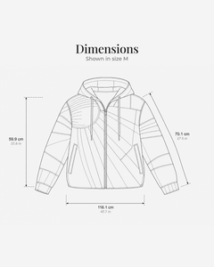 Nika | Sunburst Print Jacket dimensions drawing