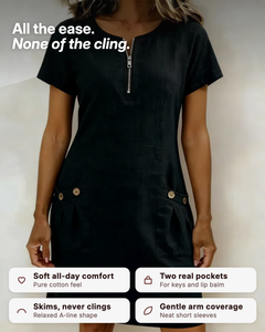Noeleen | Cotton Zip-Neck Dress benefits
