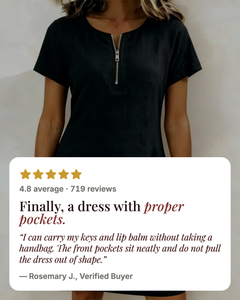 Noeleen | Cotton Zip-Neck Dress five star customer review