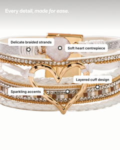 Nyla | Layered Heart Cuff Bracelet details