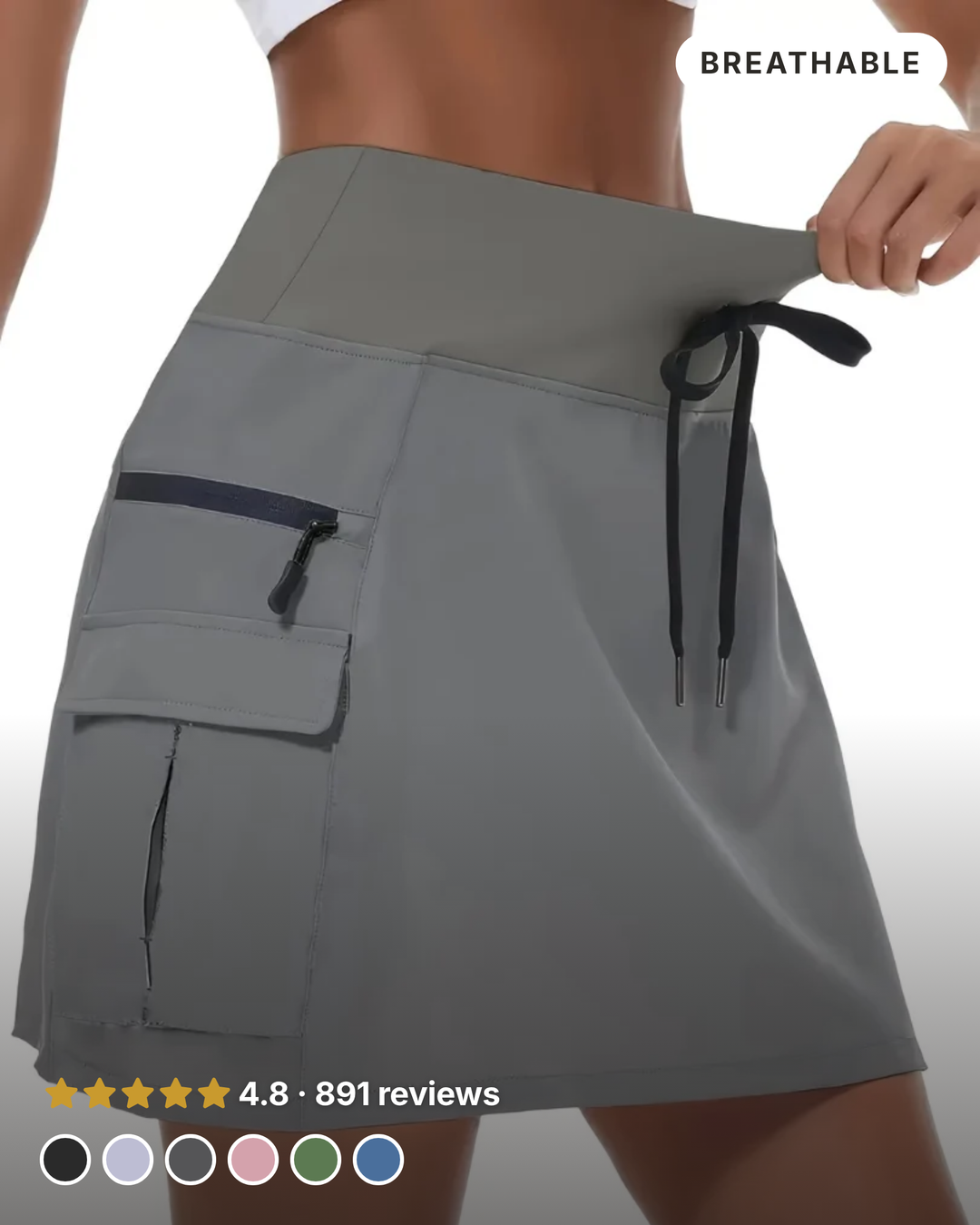 Oceane | Skort With Built-In Shorts in black