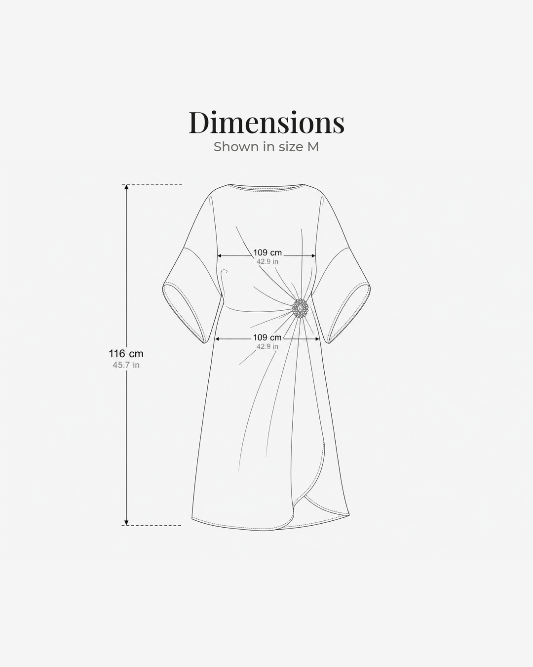 Olivia-Grace | Draped Satin Evening Dress dimensions drawing