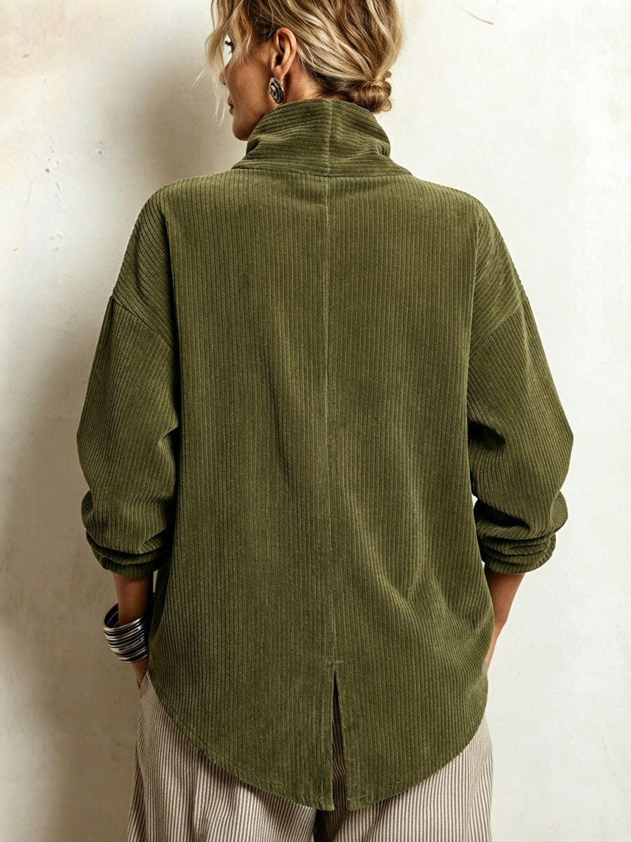 Gillian | Corduroy Wrap-Collar Overshirt
