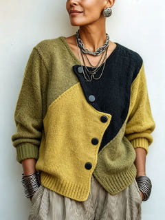 Meryn | Colour-Block Oversize Cardigan