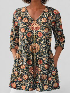 Lucretia | Relaxed Long Blouse with V-Neck