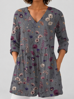 Leandra | Long Blouse with V-Neck