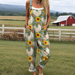 Fonda | Printed Wide-Leg Dungarees