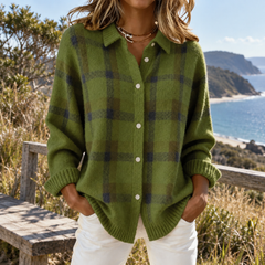 Keely | Plaid Knit Cardigan