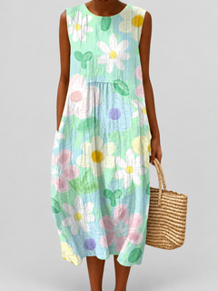 Svetlana | Pastel Blossom Midi Dress