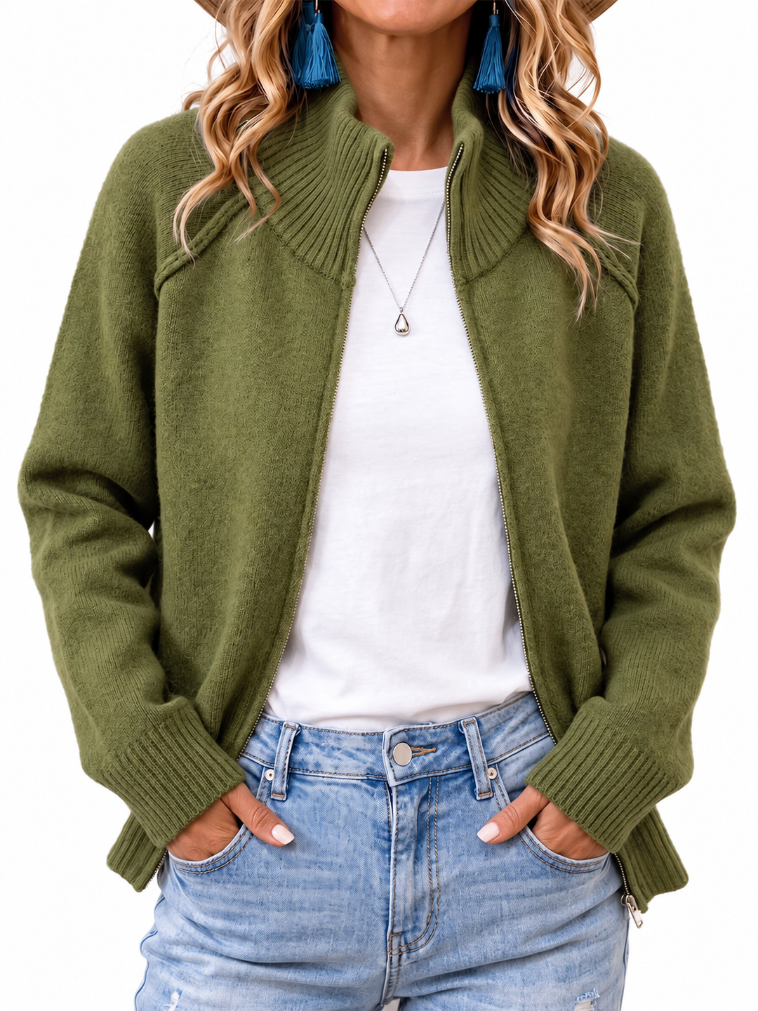 Christabel | Ribbed Zip Cardigan