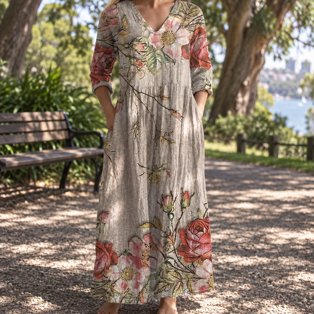 Hosanna | Soft Floral Midi Dress