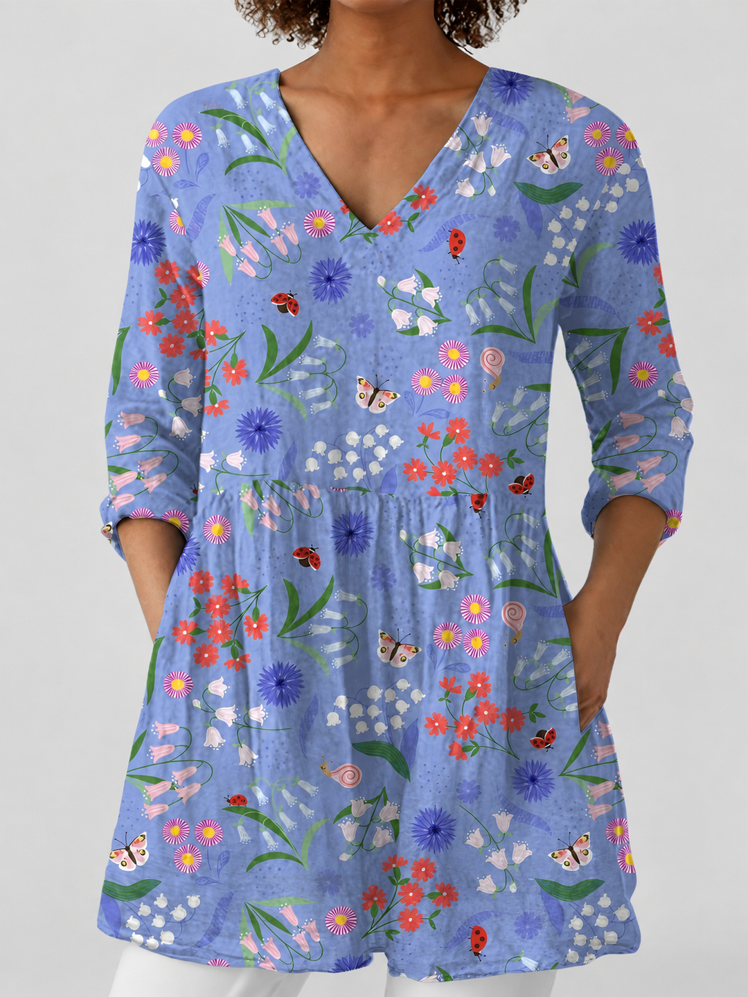 Starla | Long Blouse with V-Neck