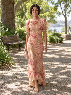 Svea | Floral Chiffon Maxi Dress