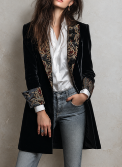 Krystal | Baroque-Trim Tailored Blazer