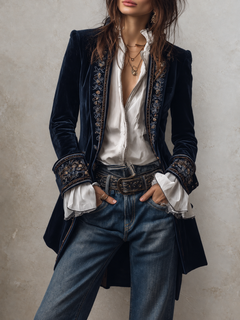 Ellie-Mae | Embroidered Longline Jacket