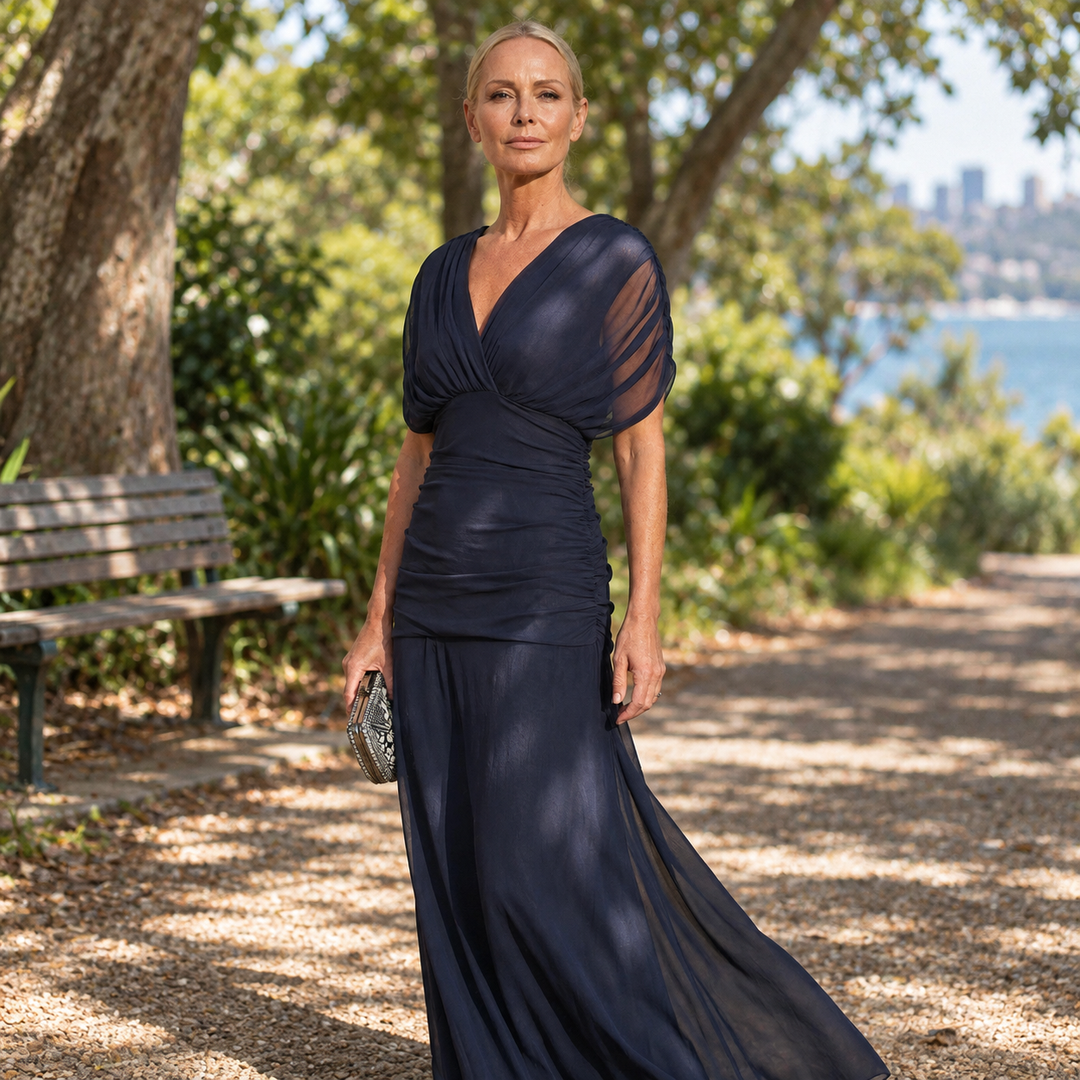 Phyllida | Elegant Blue Midi Dress