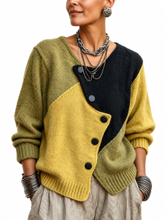 Meryn | Colour-Block Oversize Cardigan