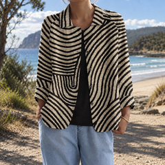 Roxy | Striped Open-Front Blazer