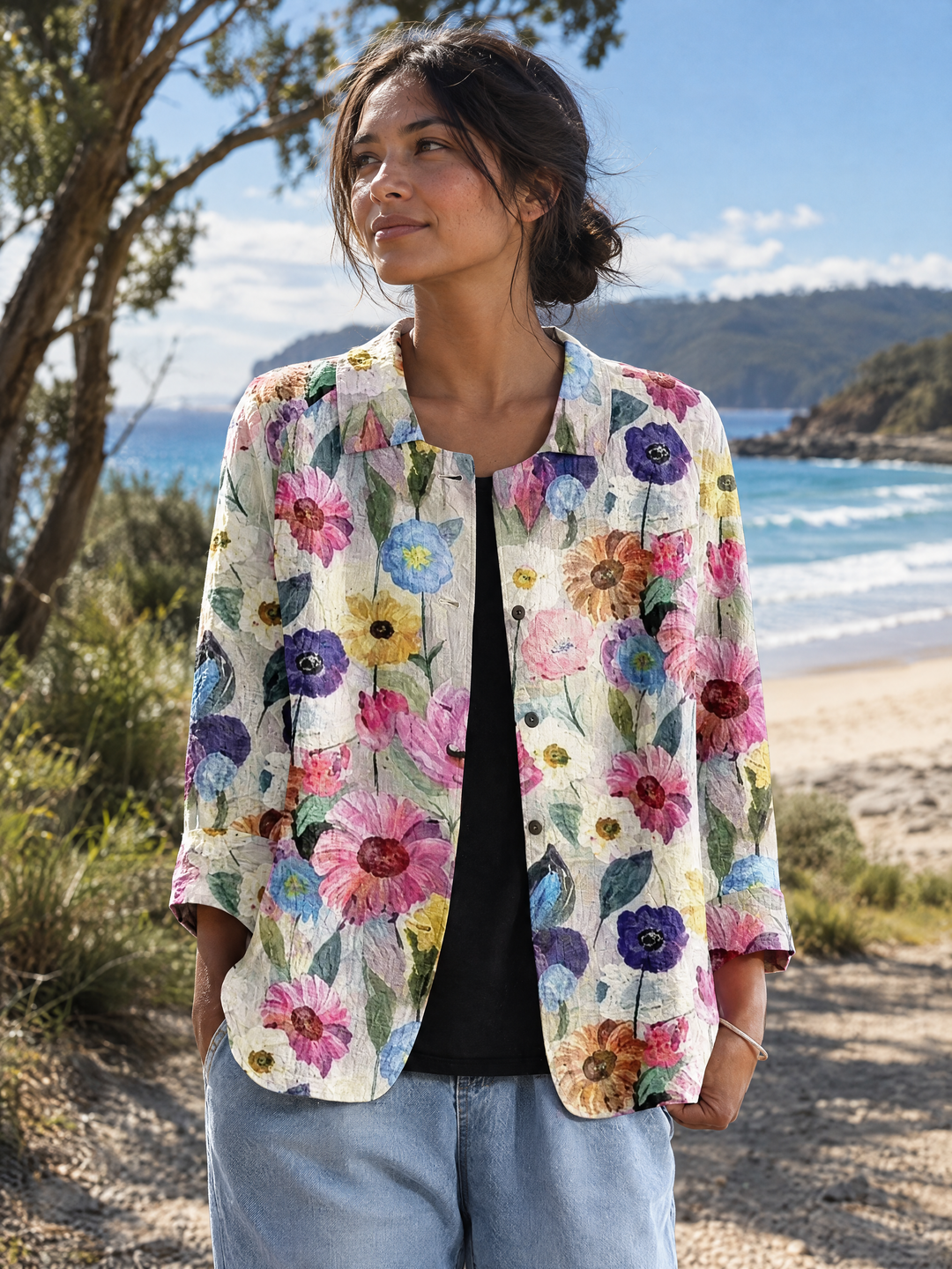 Veda | Painterly Floral Blazer