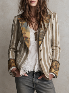 Charis | Artful Striped Blazer
